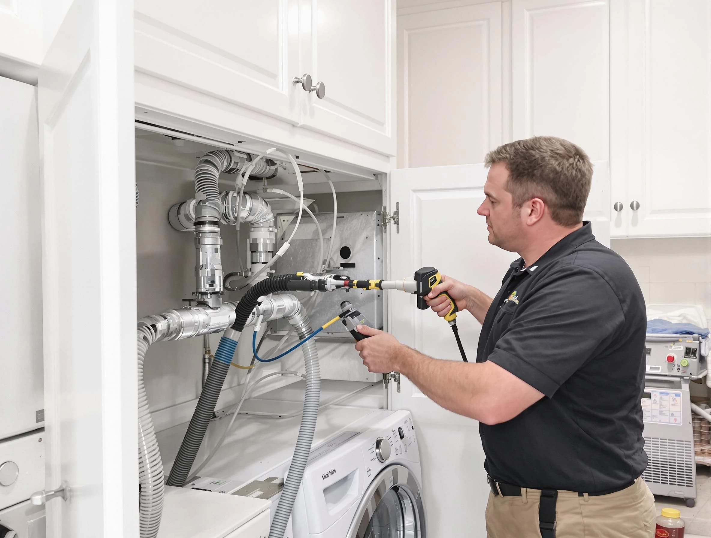 Bountiful Dryer Vent Cleaning professional removing severe blockage from a clogged dryer vent in Bountiful