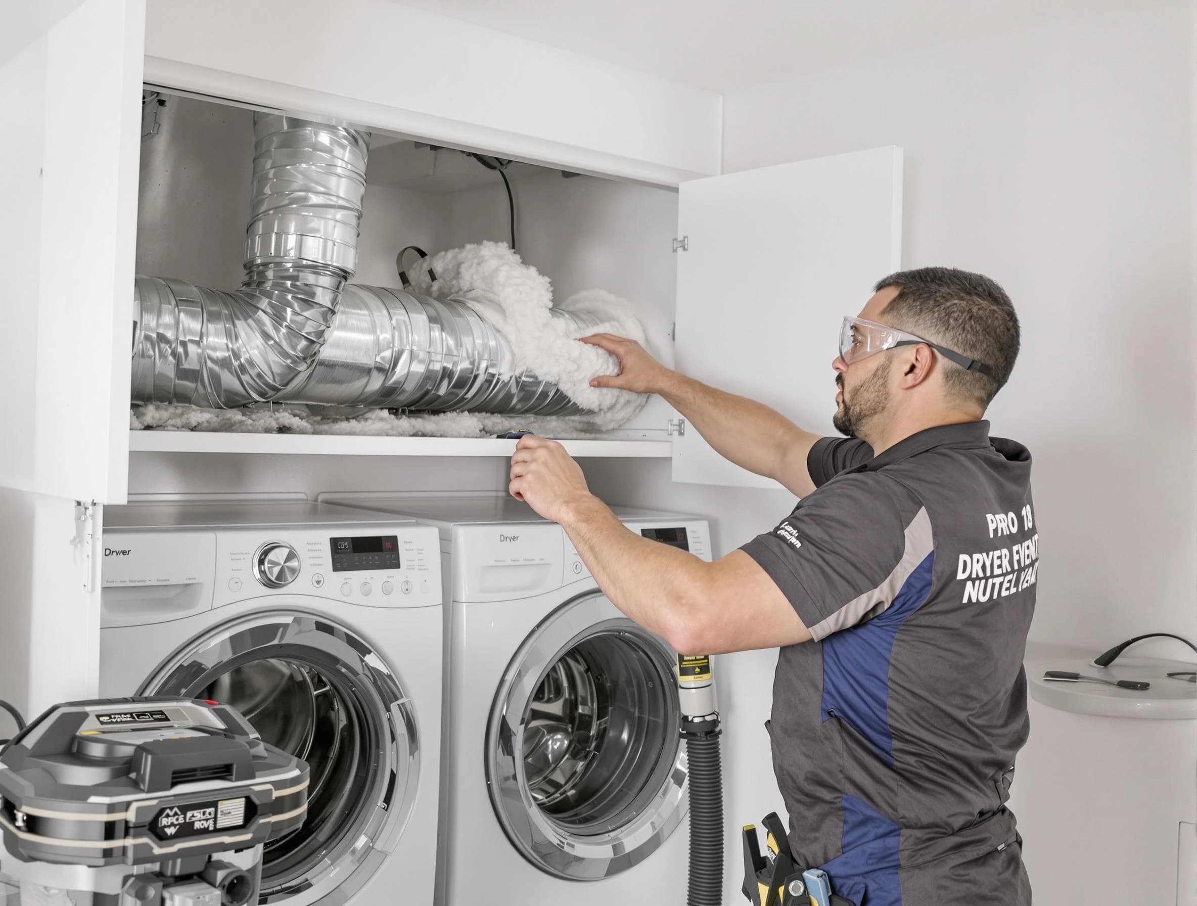 Bountiful Dryer Vent Cleaning certified technician performing specialized gas dryer vent cleaning in Bountiful