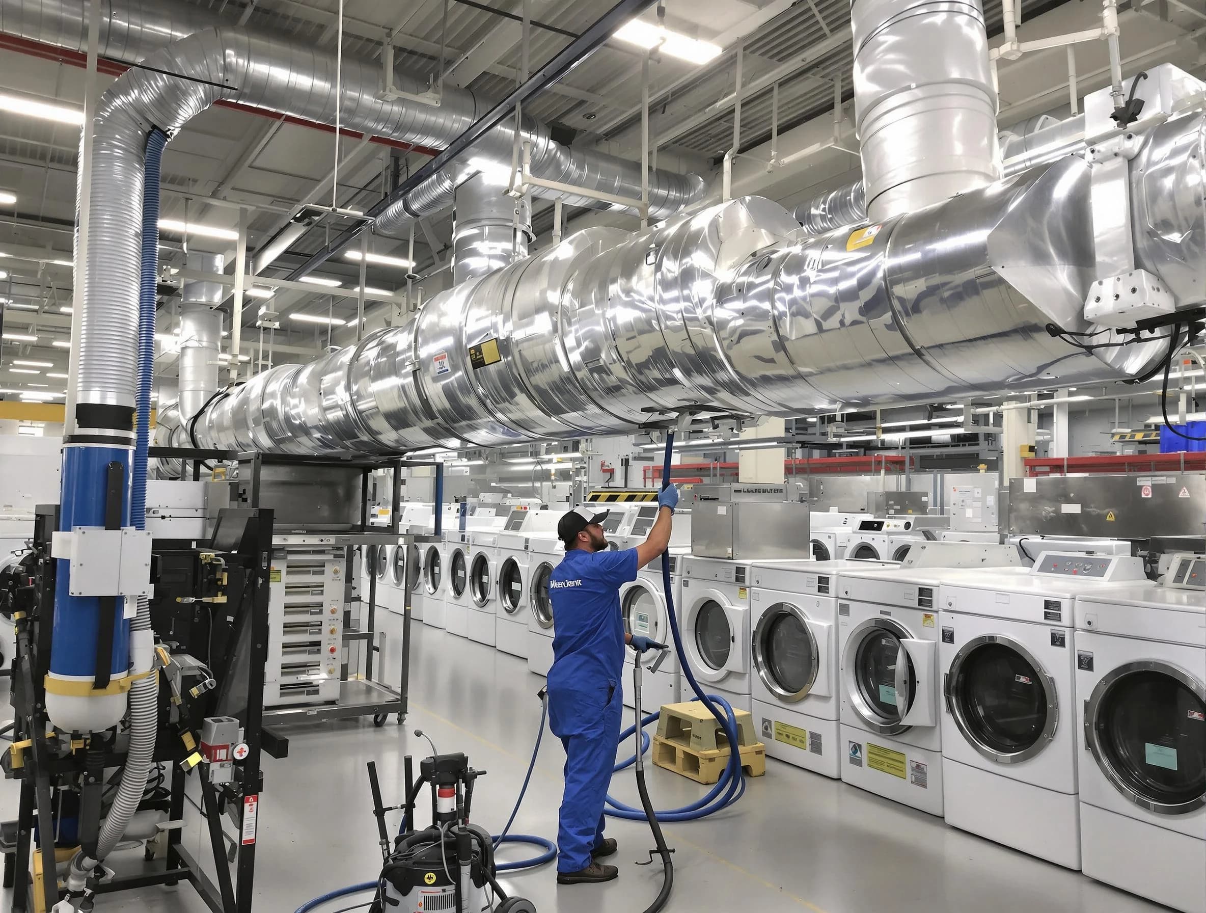 Bountiful Dryer Vent Cleaning team performing heavy-duty industrial dryer vent cleaning in Bountiful